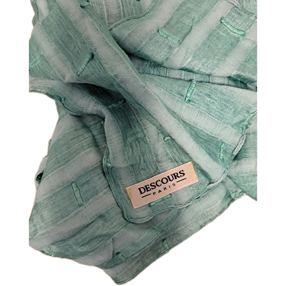 Descours Paris Silk Blend Scarf Multi Hued Green/Blue Women's One Size